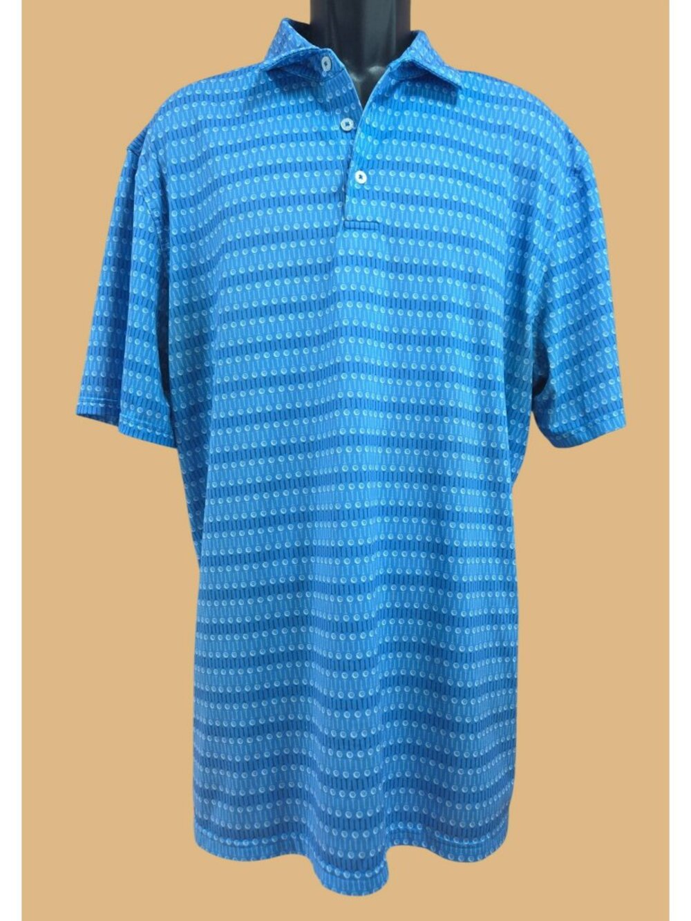 Southern Tide Blue Polo XL Tennis Racket Print